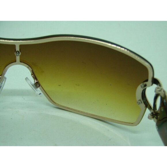 NYS Collection Womens Sunglasses Gold Circle Bling Square Gradient Bronze Lens - Picture 8 of 11